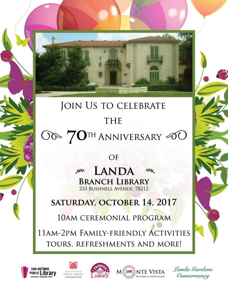 October 14 celebration of Landa Library 2017 renovations | San Antonio Charter Moms