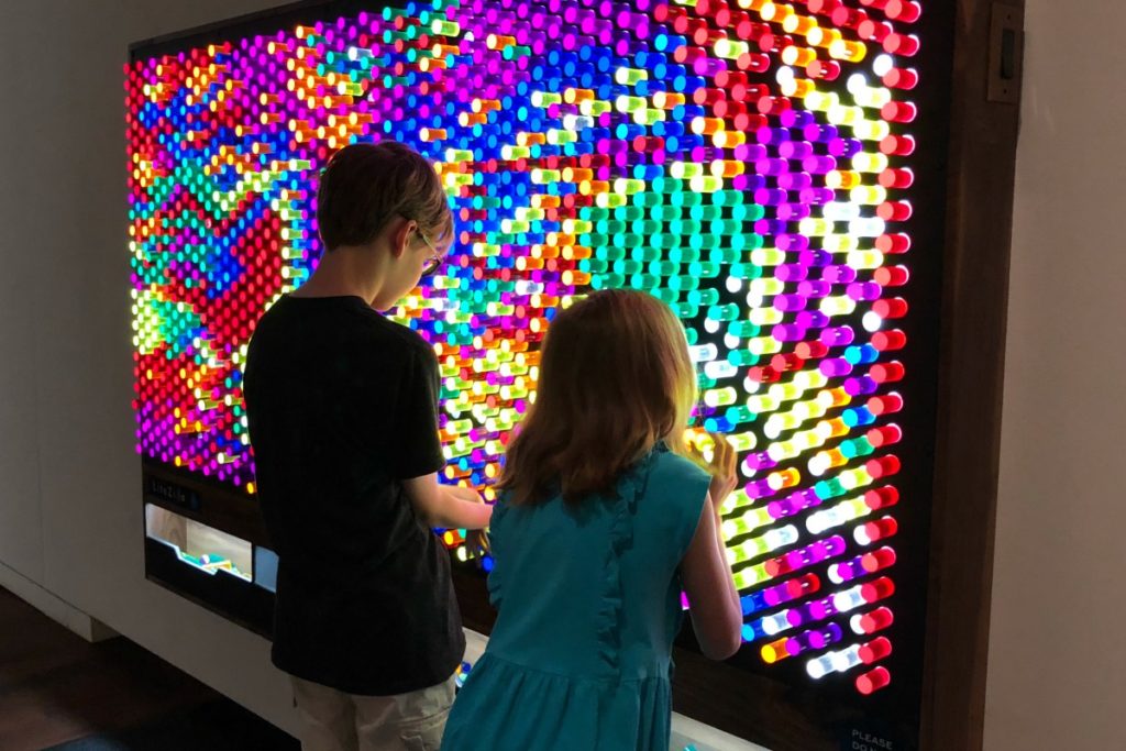 Giant interactive Lite Brite at McNay Immersed | San Antonio Charter Moms