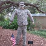 Soldier at Scarecrow Trail at San Antonio Botanical Garden | San Antonio Charter Moms