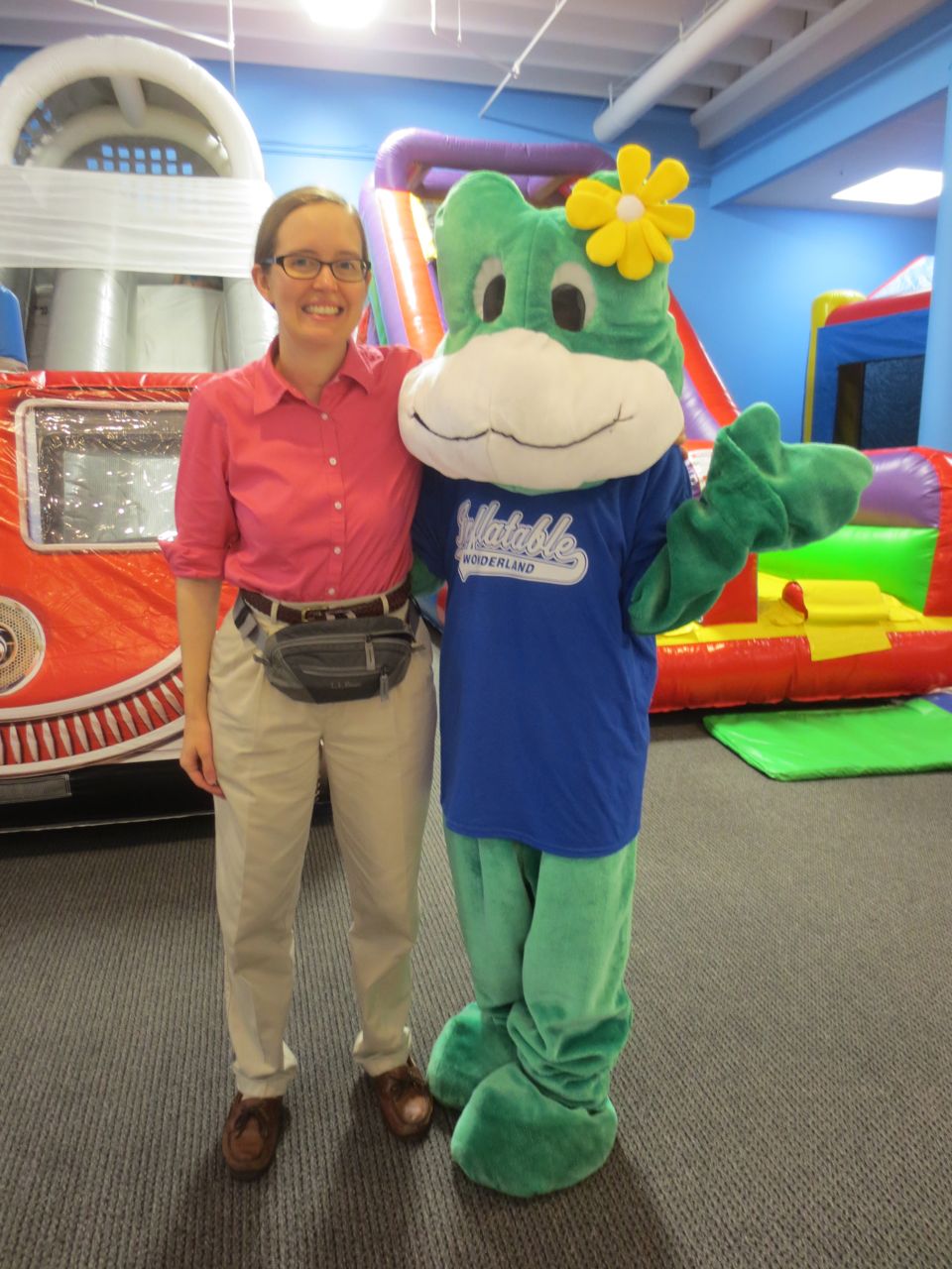 Inga Cotton and Frog at Inflatable Wonderland | San Antonio Charter Moms