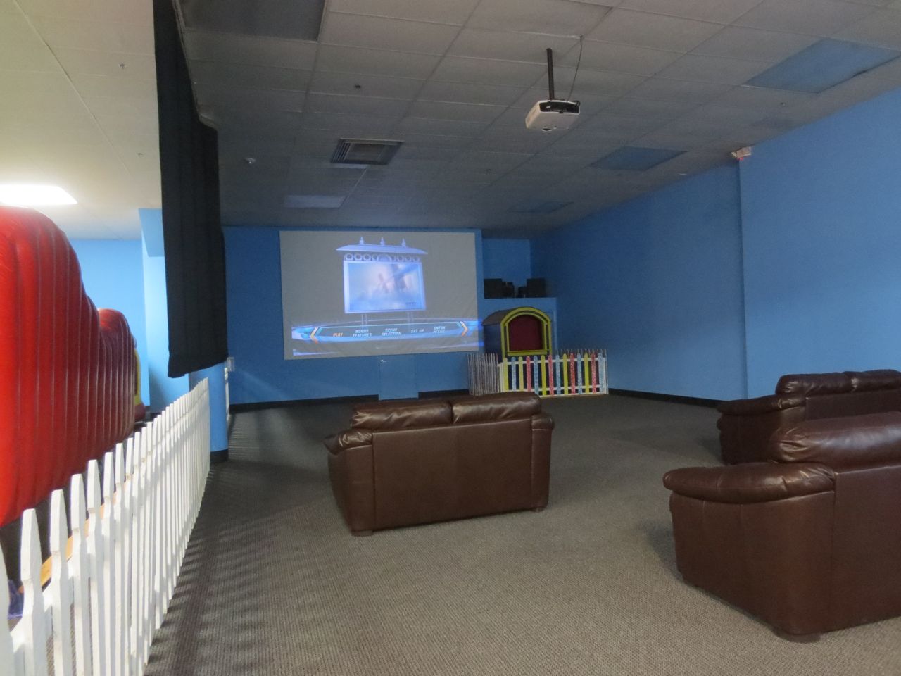 Movie theater at Inflatable Wonderland | San Antonio Charter Moms