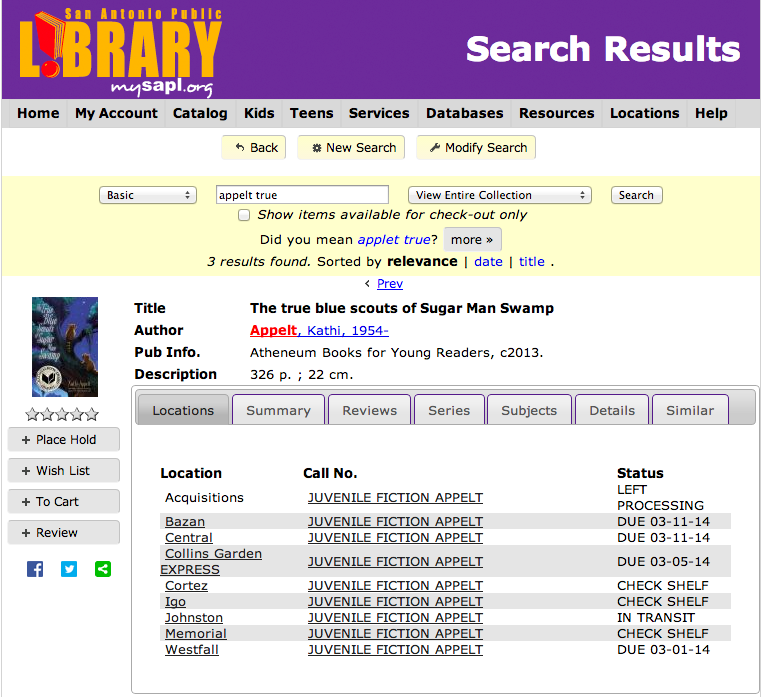 Search the online catalog at the San Antonio Public Library | San Antonio Charter Moms