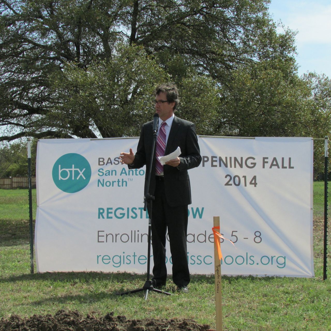 Dan Nienhauser, Superintendent, BASIS TX, at BASIS San Antonio North groundbreaking | San Antonio Charter Moms