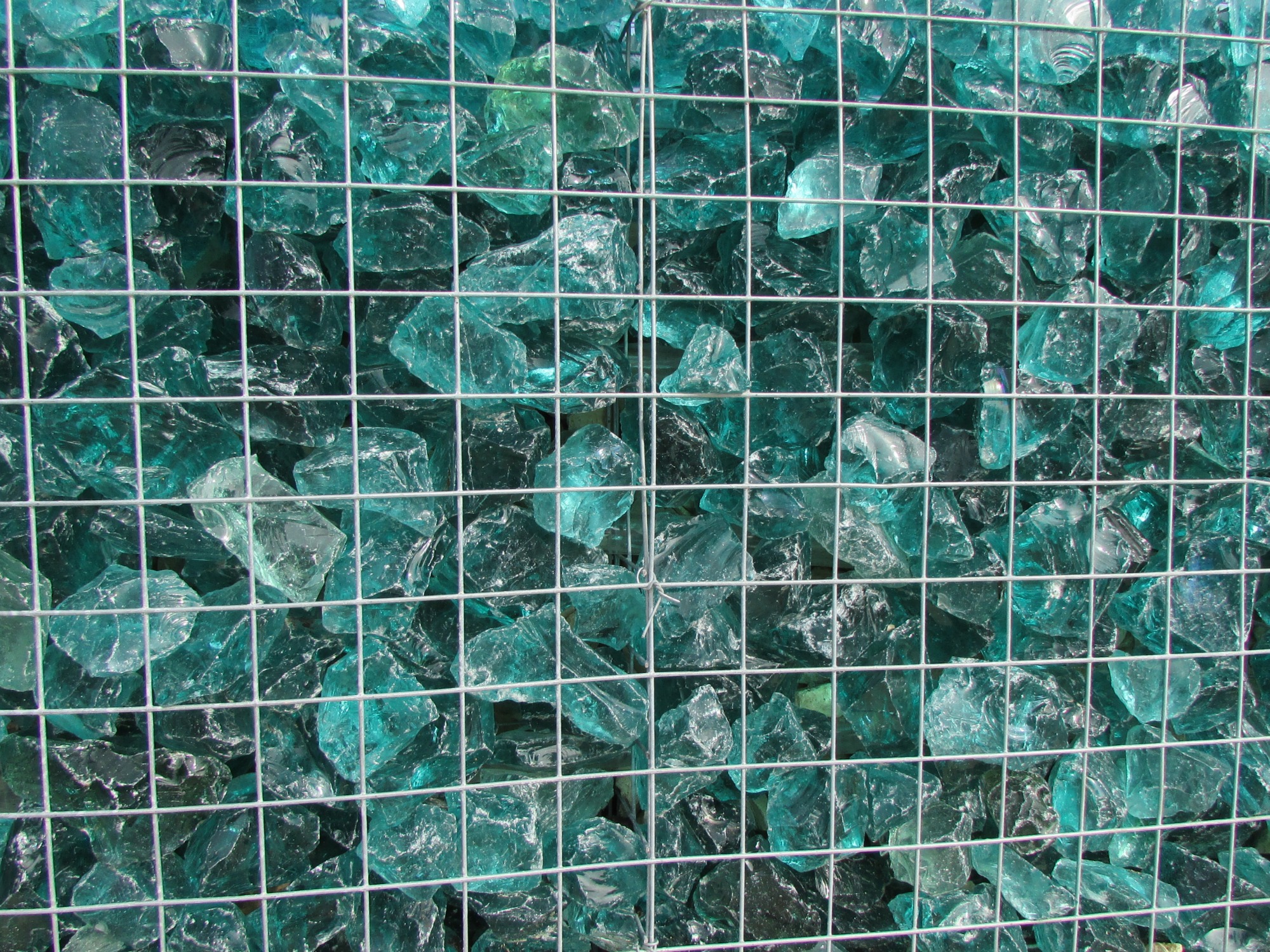 Glass gabion wall at The Do Seum | San Antonio Charter Moms