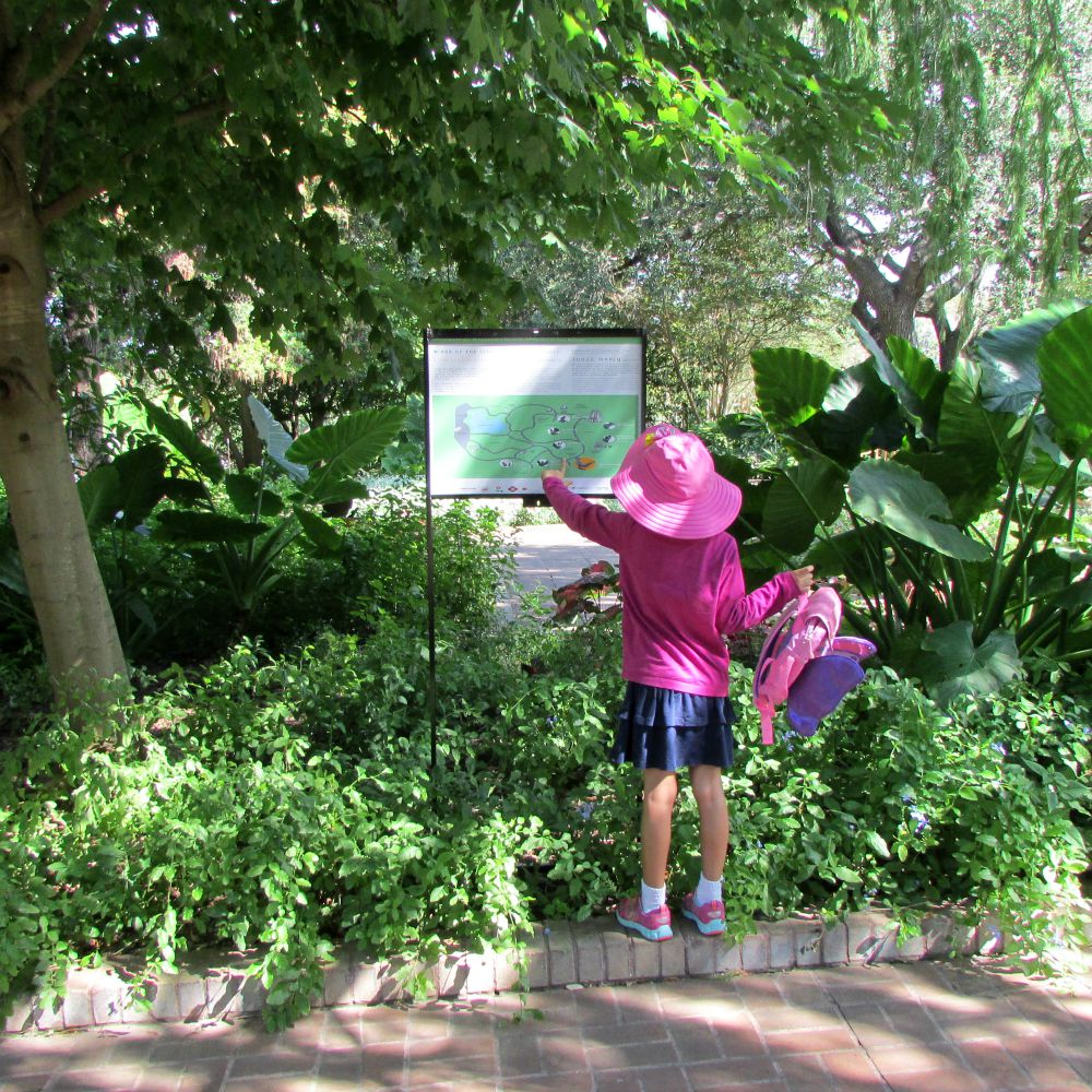 Map showing "Wings of the City" sculptures by Jorge Marín at the San Antonio Botanical Garden | San Antonio Charter Moms