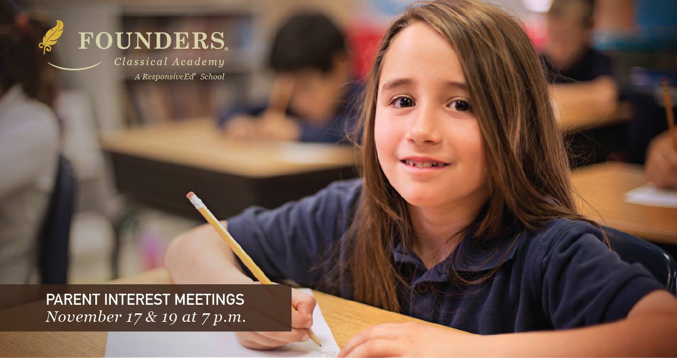 Founders Classical Academy Schertz parent interest meetings November 17 & 19 | San Antonio Charter Moms