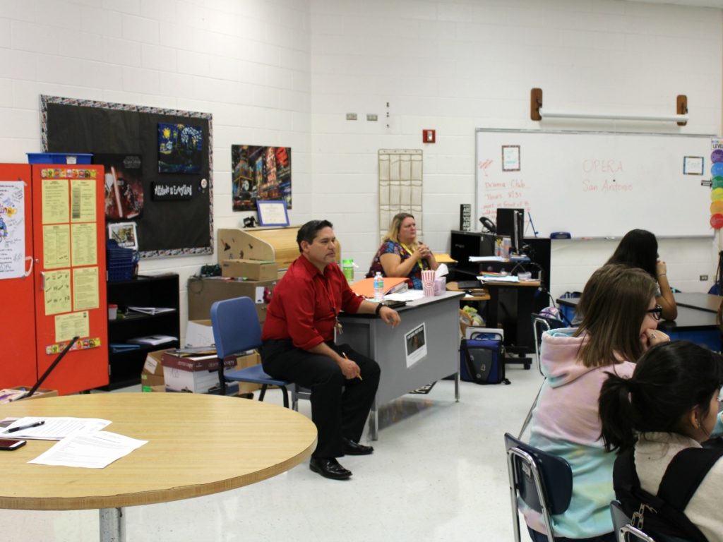 Teachers Joel Porras and Melissa Jordan Chavez hosted OPERA San Antonio for a school visit at Kirby Middle School in Judson ISD | San Antonio Charter Moms