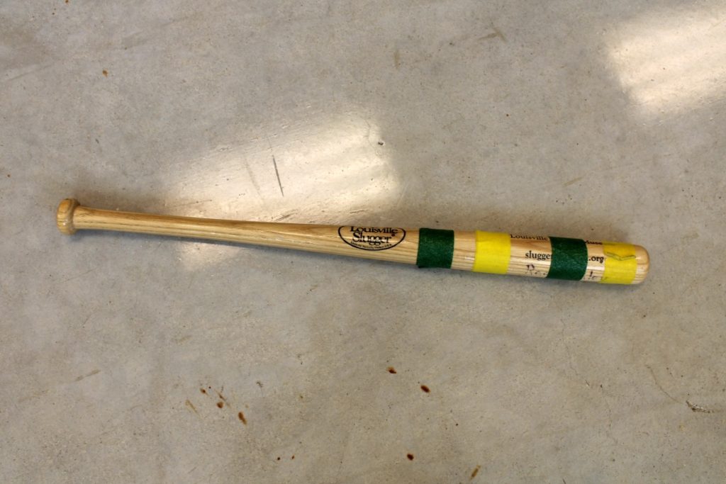 Mini baseball bat used as a talking stick during restorative justice sessions at Carpe Diem Westwood | San Antonio Charter Moms