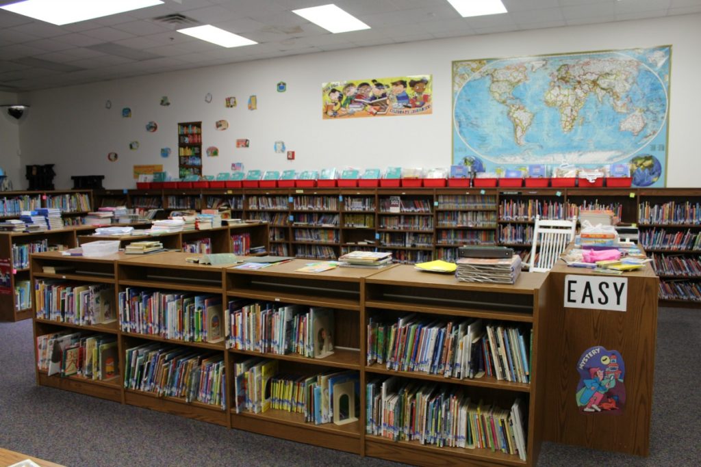 Elementary library at Jubilee - Lake View University Prep | San Antonio Charter Moms