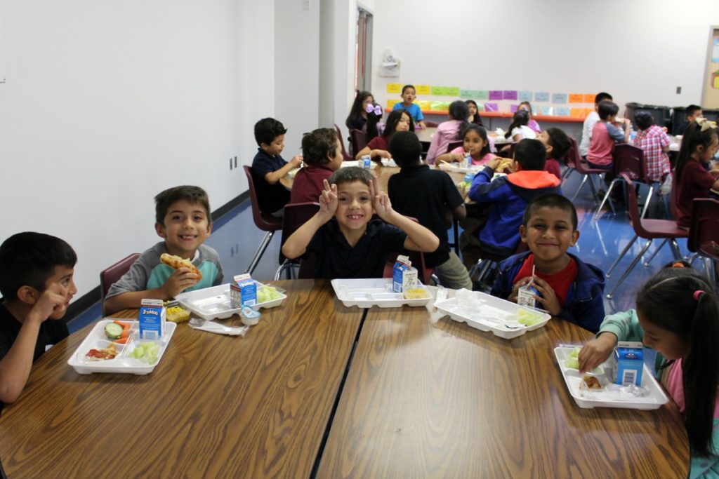Elementary lunch at Jubilee - Lake View University Prep | San Antonio Charter Moms