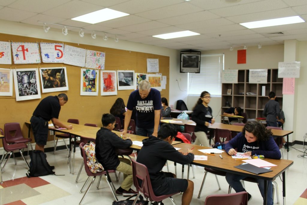 High school art class at Jubilee - Lake View University Prep | San Antonio Charter Moms