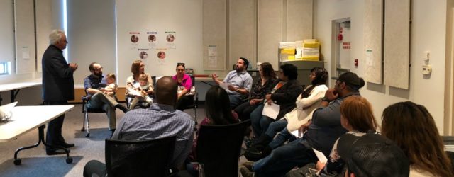 Parents at an information session for LEEP Dual Language Academies | San Antonio Charter Moms