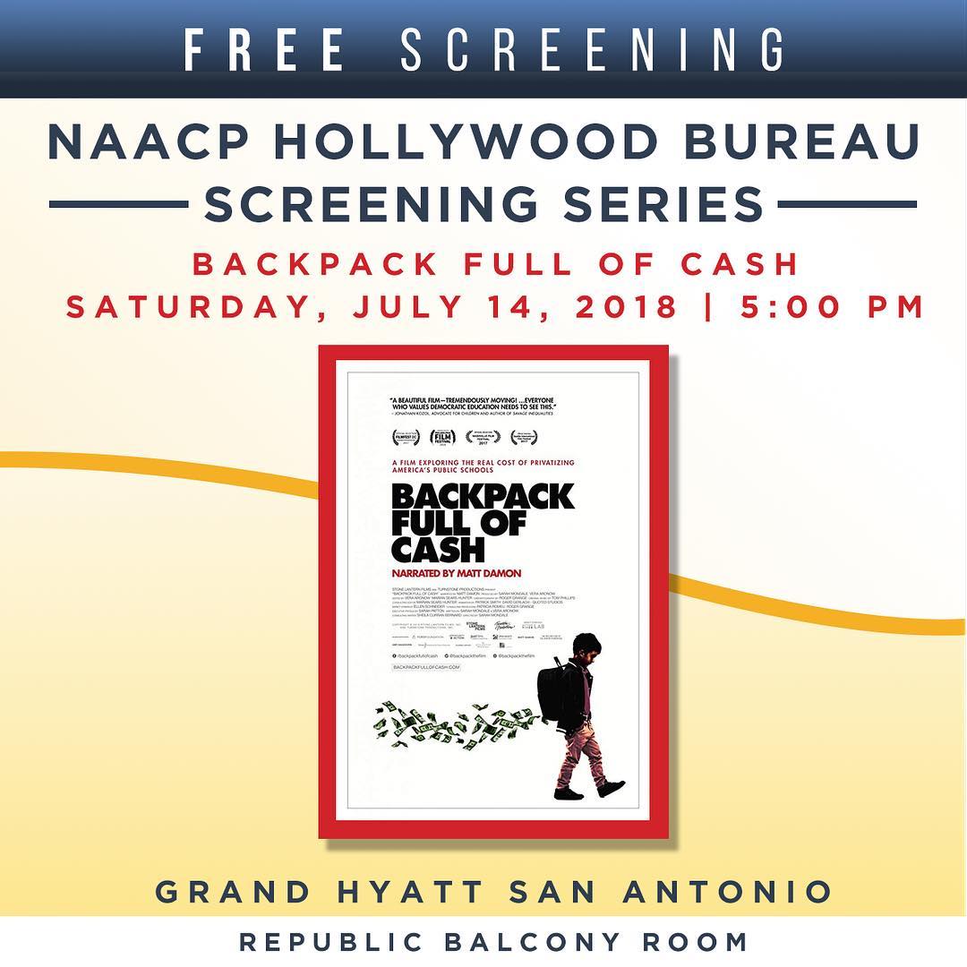 "Backpack Full of Cash" screening at the NAACP Convention in San Antonio | San Antonio Charter Moms