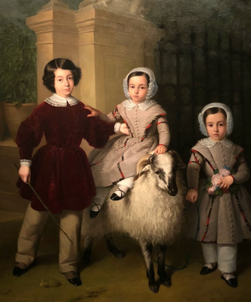 Antonio María Esquivel, “Children Playing with a Ram,” 1843, at "Spain: 500 Years of Spanish Paintings from the Museums of Madrid" at the San Antonio Museum of Art | San Antonio Charter Moms