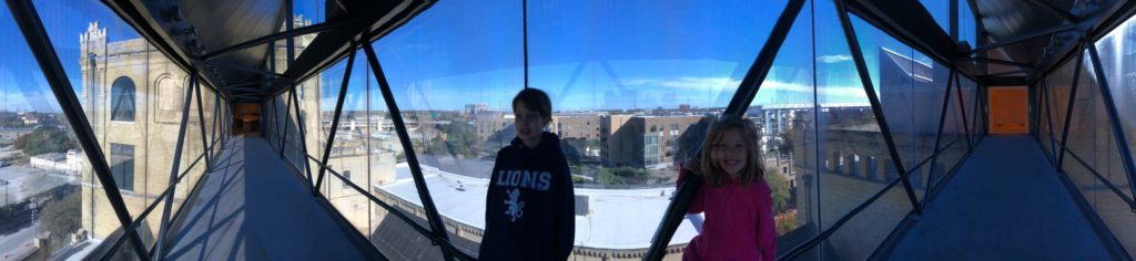 Panoramic view of the skybridge at the San Antonio Museum of Art | San Antonio Charter Moms