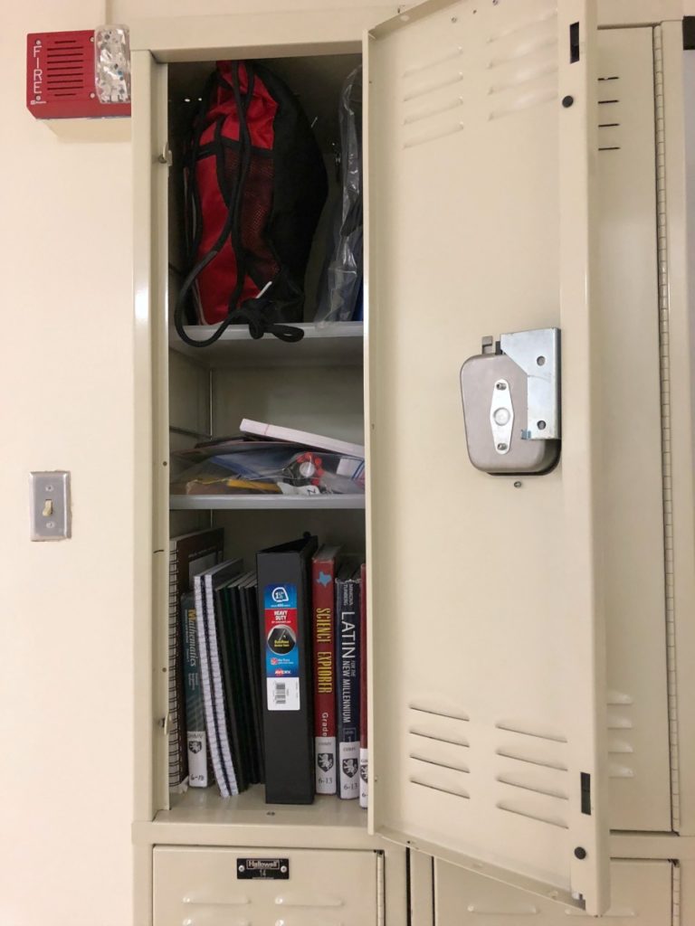 Sixth grade locker at Great Hearts Monte Vista North | San Antonio Charter Moms