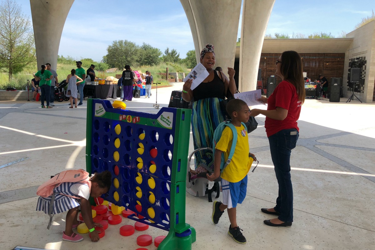 Giant Connect Four at the Families Empowered Back to School Bash | San Antonio Charter Moms