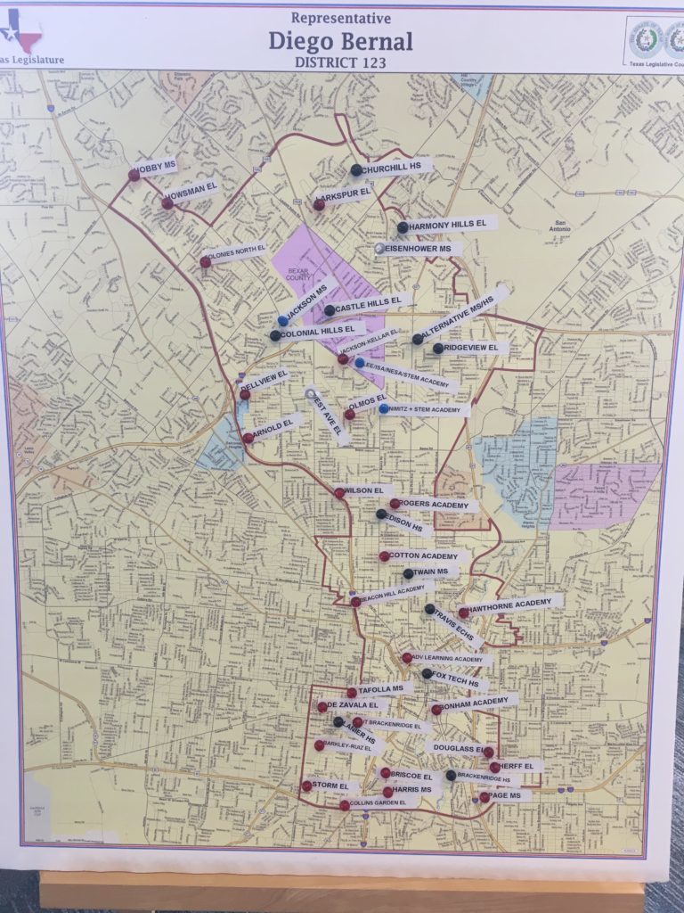 Hall Monitor - Map of schools visited by Rep. Diego Bernal | San Antonio Charter Moms