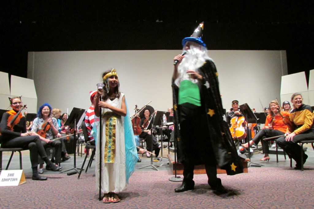 Costume contest judging at the San Antonio Symphony Halloween Spooktacular | San Antonio Charter Moms