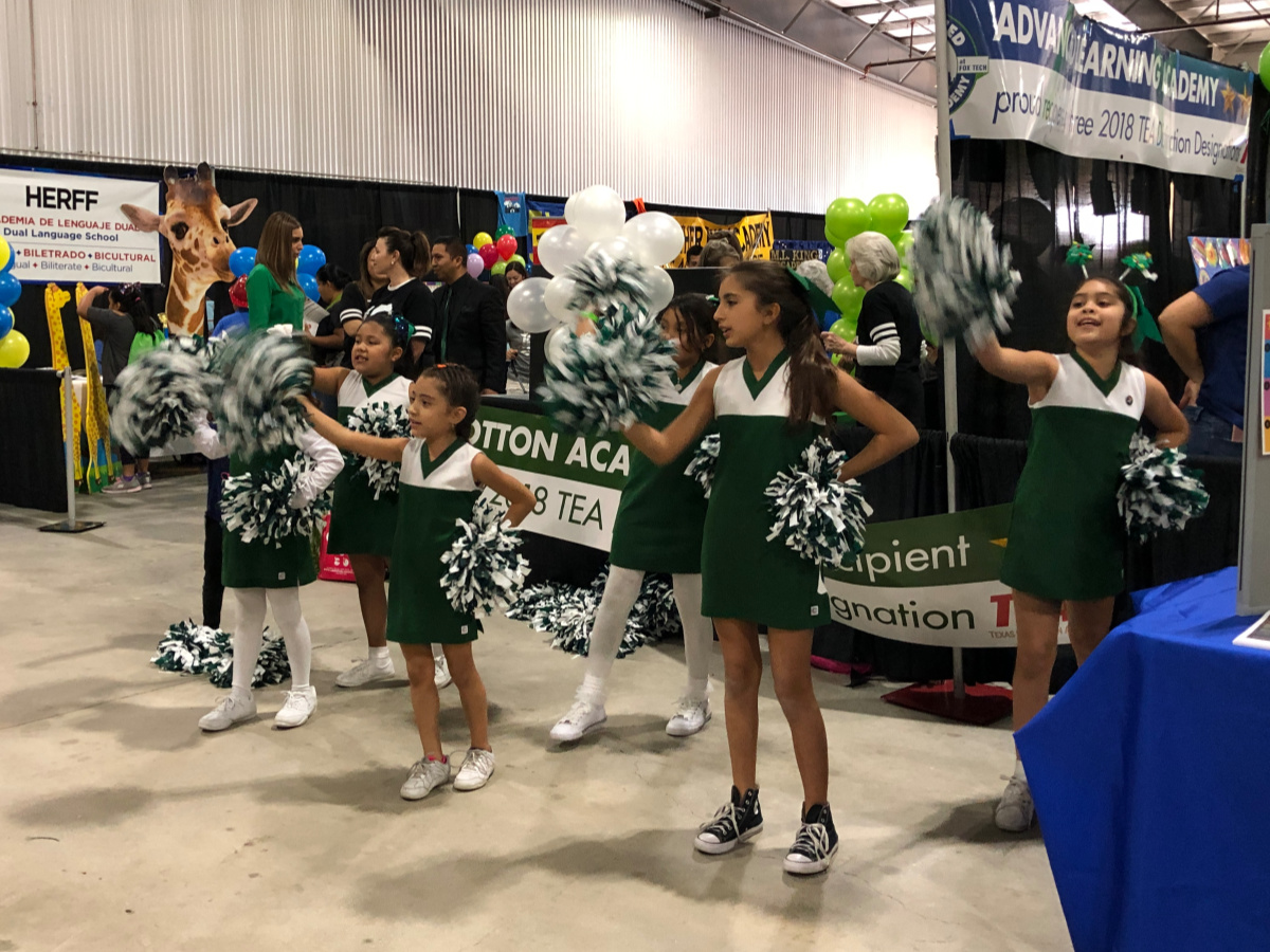 Cotton Elementary cheerleaders at Experience SAISD | San Antonio Charter Moms
