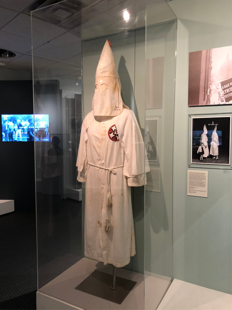 Ku Klux Klan regalia at the DuSable Museum of African American History | San Antonio Charter Moms