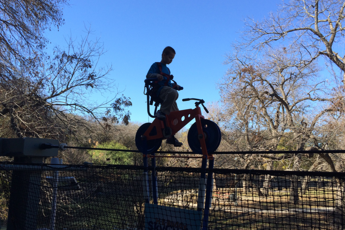 San Antonio Children's Museum and Science Center Reciprocal Membership Benefits - sky cycle at Witte Museum treehouse | San Antonio Charter Moms