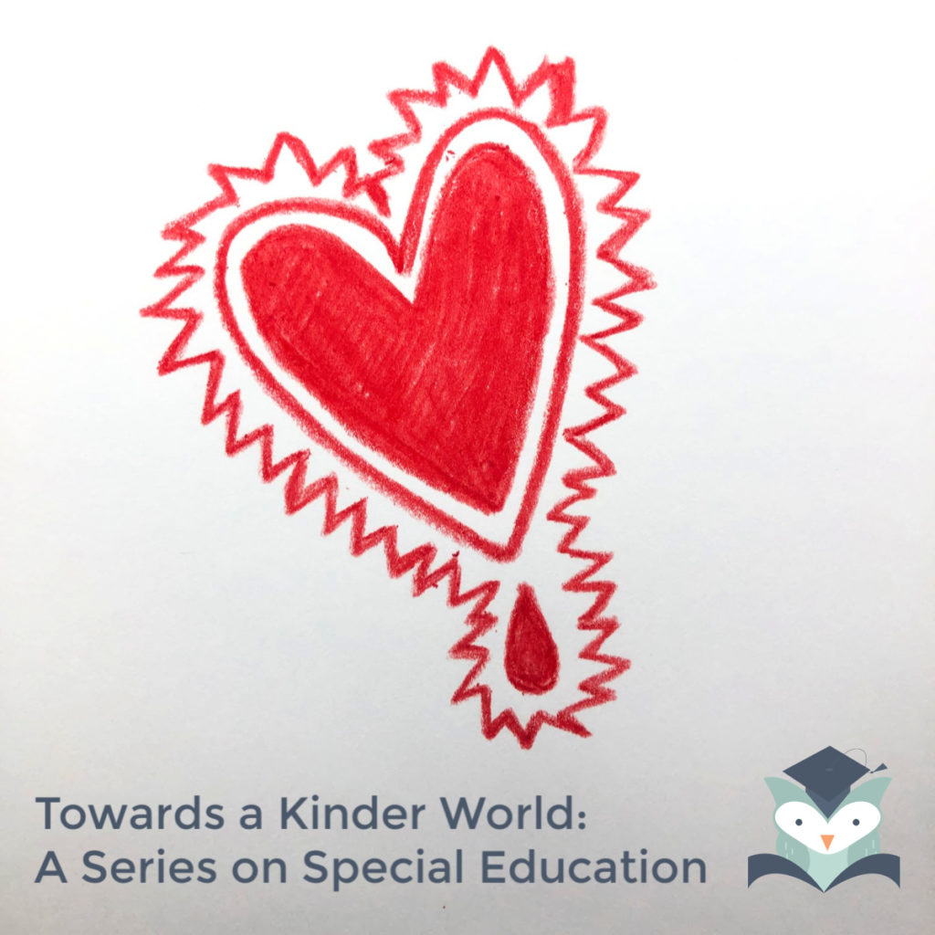 Heart graphic and title "Towards a Kinder World: A Series on Special Education" IEP