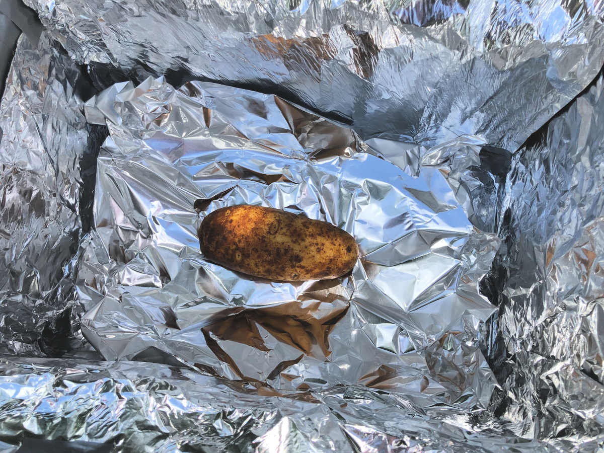 potato in a solar oven
