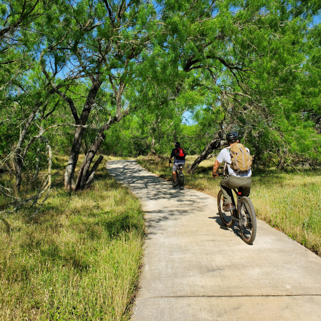 biking on the greenway trails Medina River San Antonio Parks and Recreation