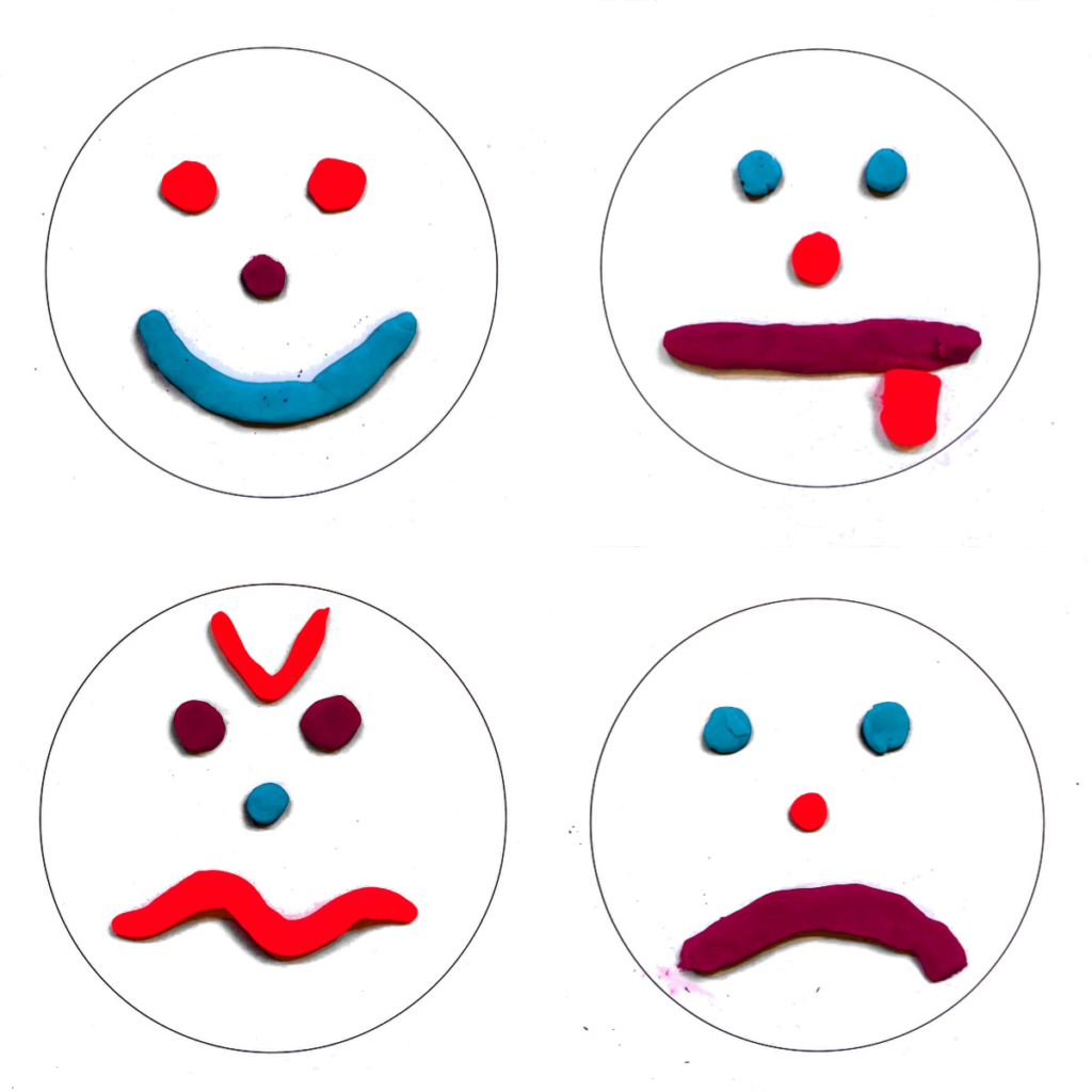 making faces happy gross angry sad play dough social and emotional learning