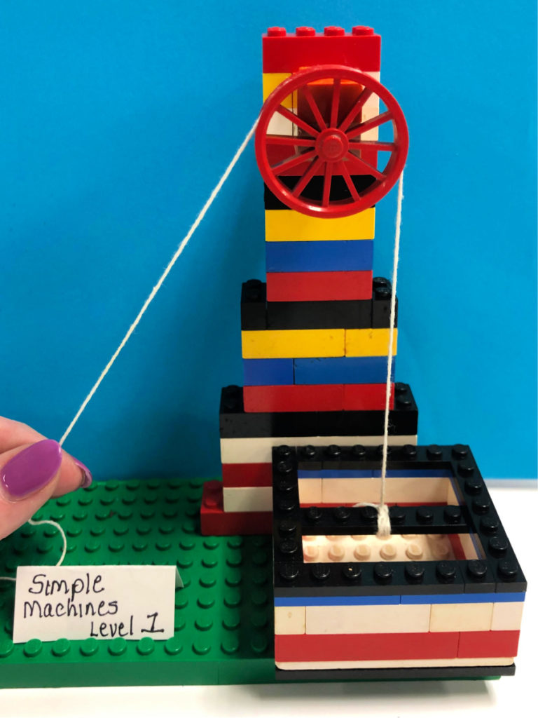 LEGO simple machines level 1 STEMtastic pulleys