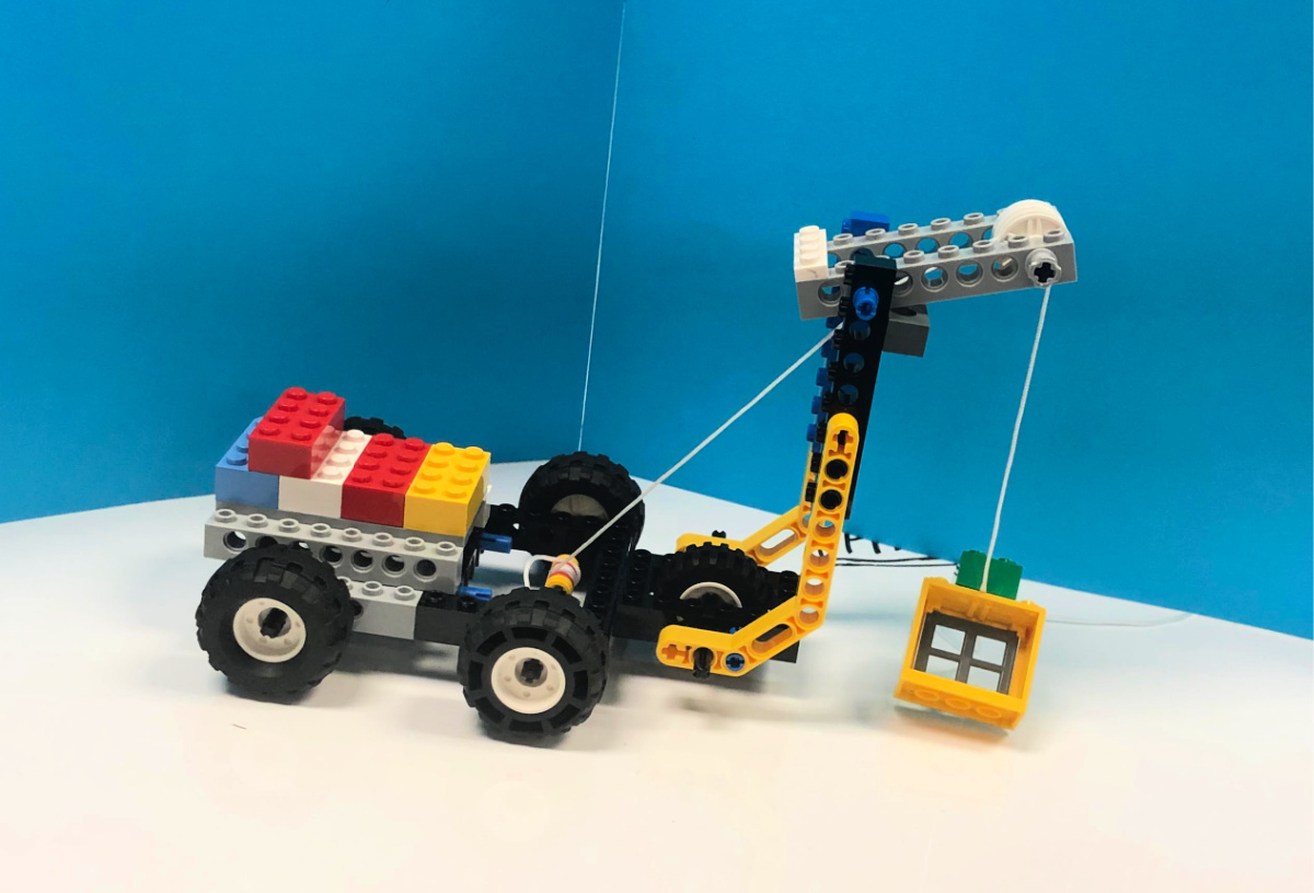 LEGO simple machines truck STEMtastic pulleys