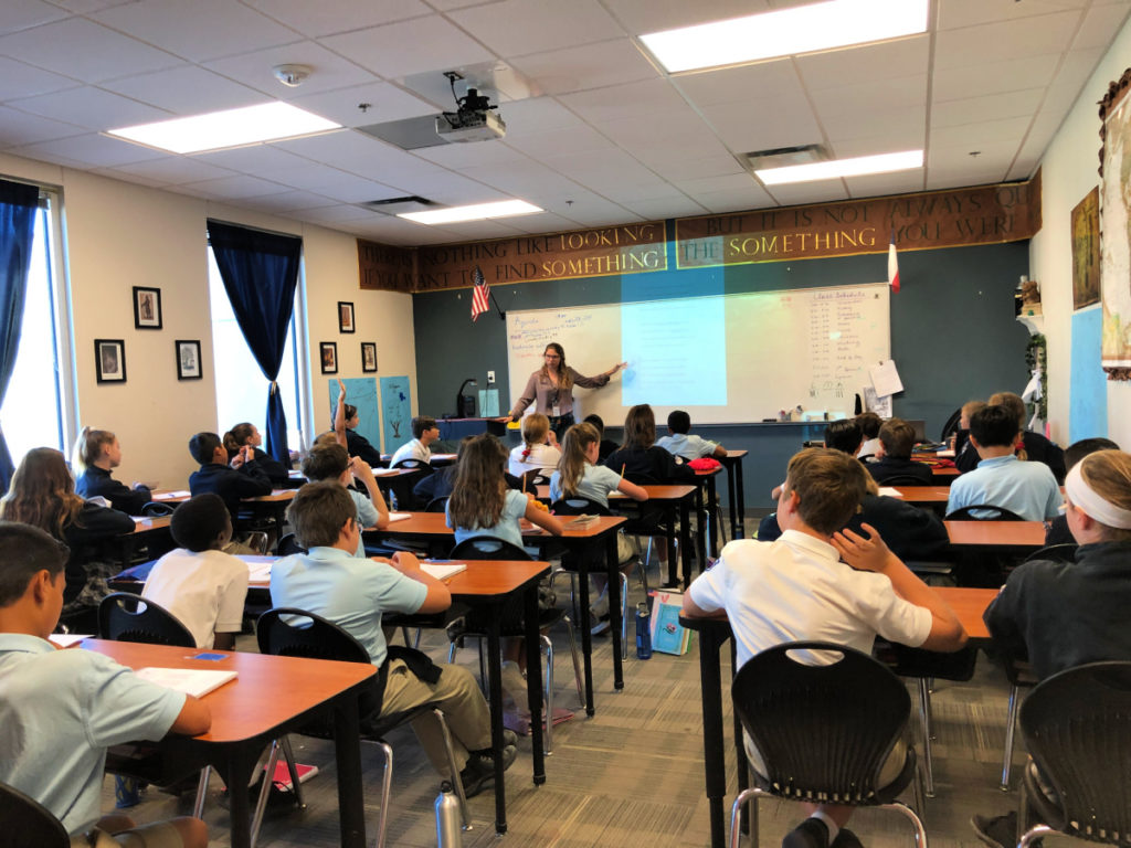 Great Hearts Northern Oaks classroom in October 2019