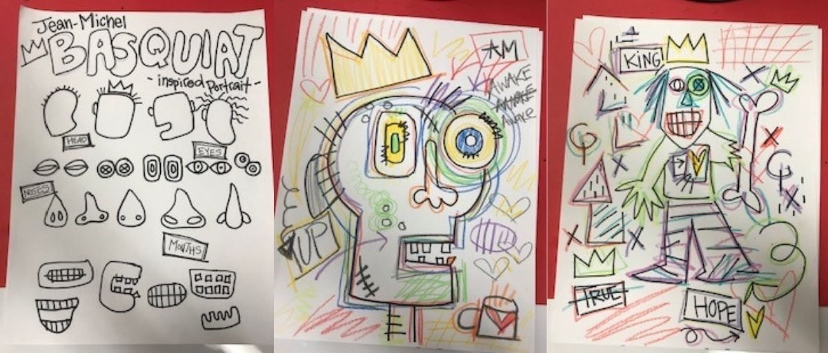 teacher samples of Basquiat art Democracy Prep