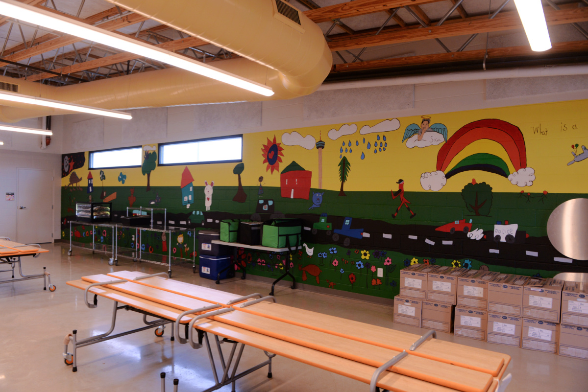 Promesa Academy cafeteria mural