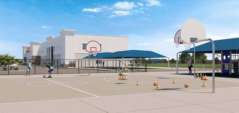 Legacy Traditional Schools Texas rendering basketball court