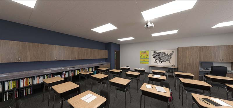 Legacy Traditional Schools Texas rendering classroom