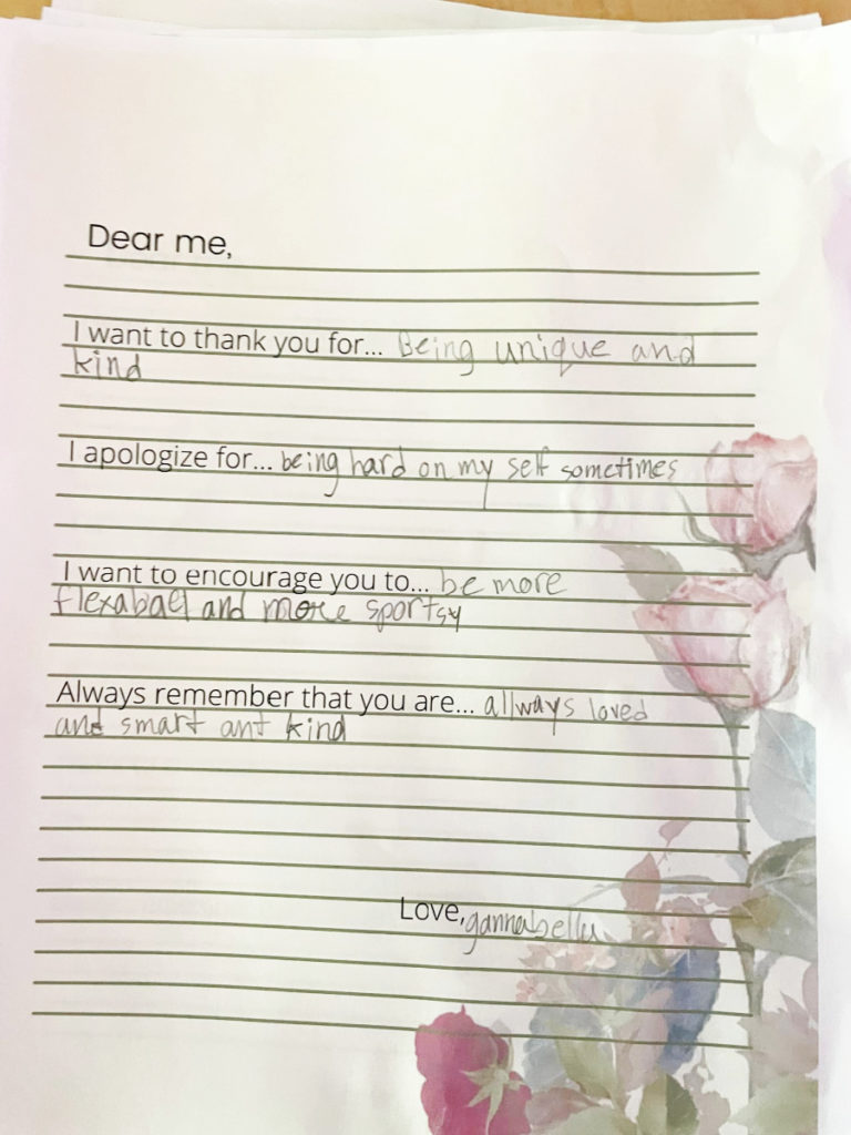Promesa Academy kind letter to yourself 