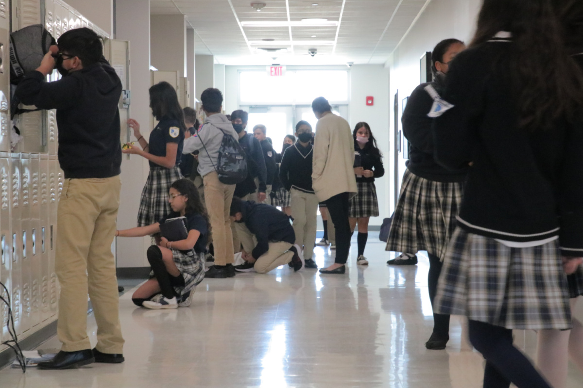 Great Hearts Western Hills hallways lockers students