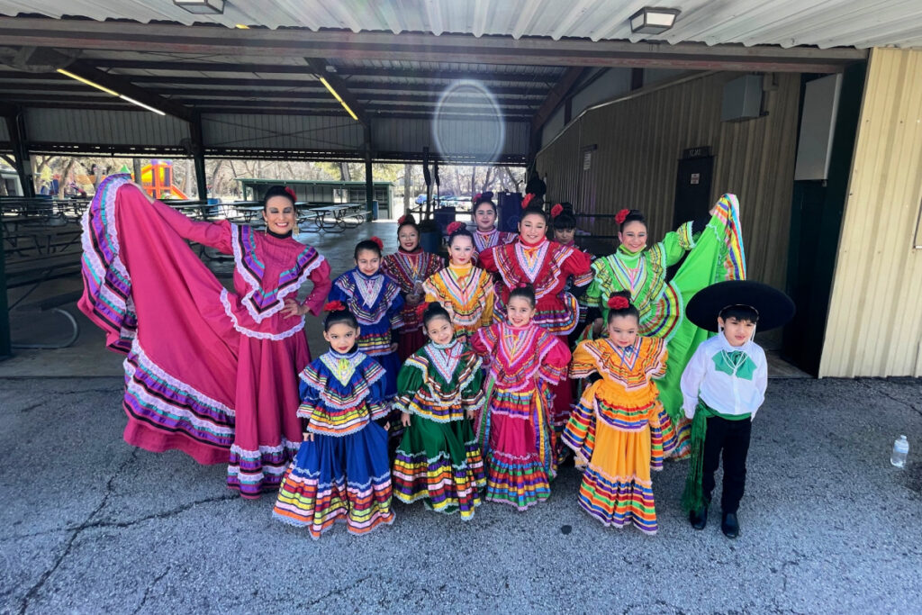 School Discovery Day at Comanche Park Holy Name Catholic School folklorico dance ensemble