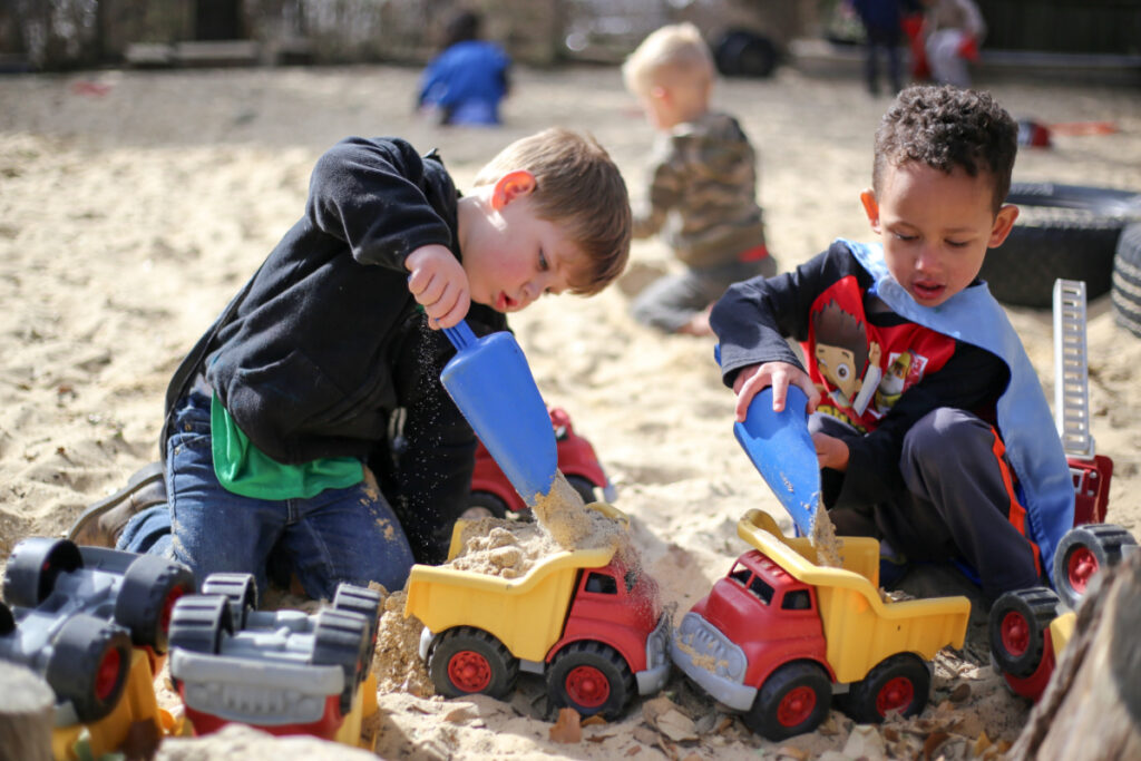 Marvelously Made school children sand trucks