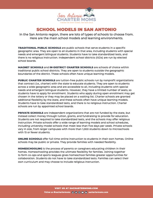 San Antonio Charter Moms School Models Level Up