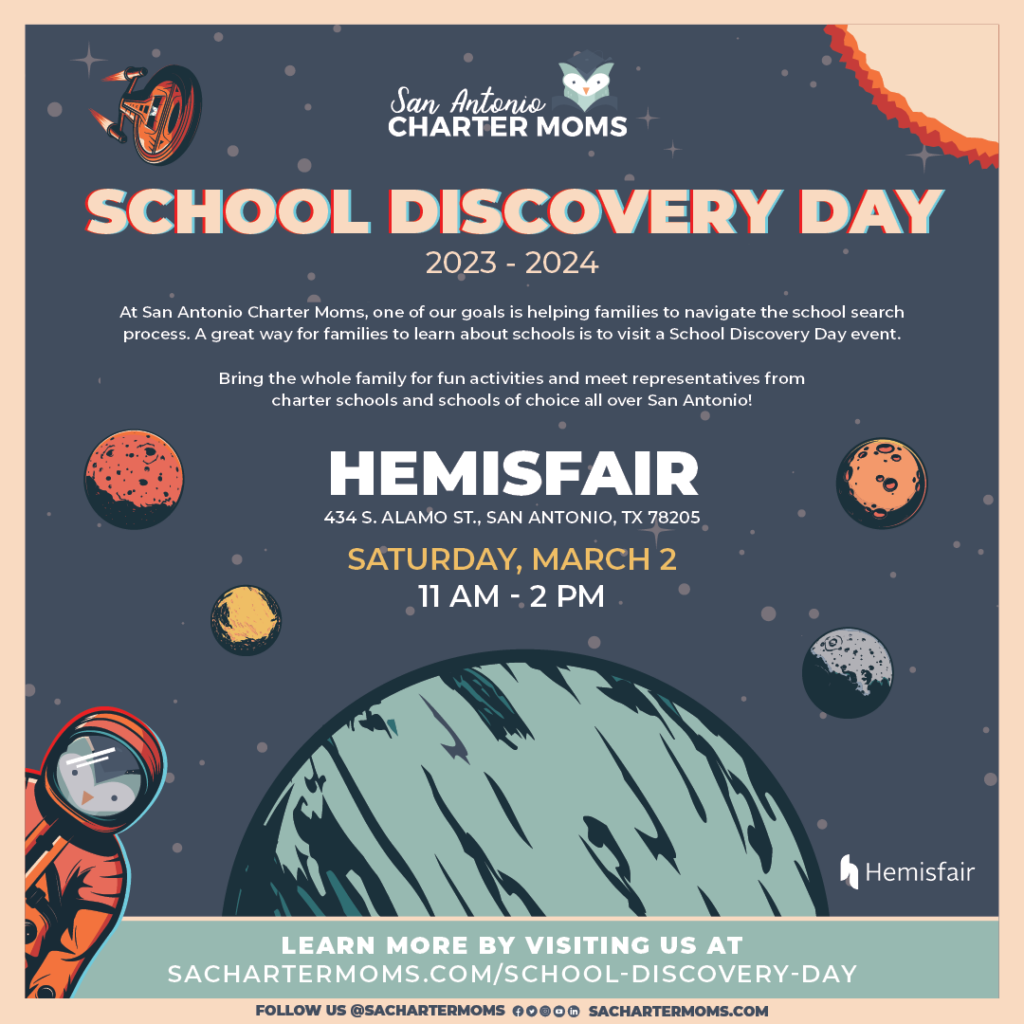 San Antonio Charter Moms School Discovery Day Hemisfair March 2024