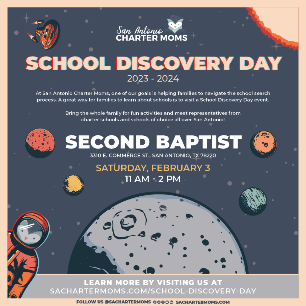 San Antonio Charter Moms School Discovery Day Second Baptist February 2024