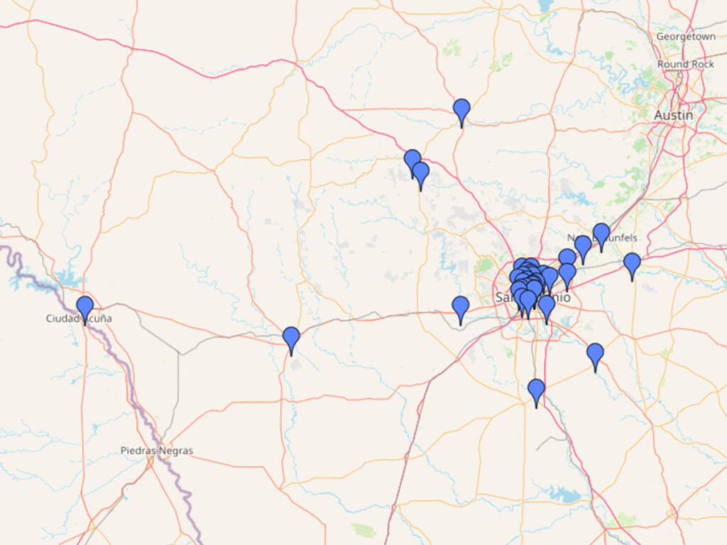 San Antonio Catholic Schools map