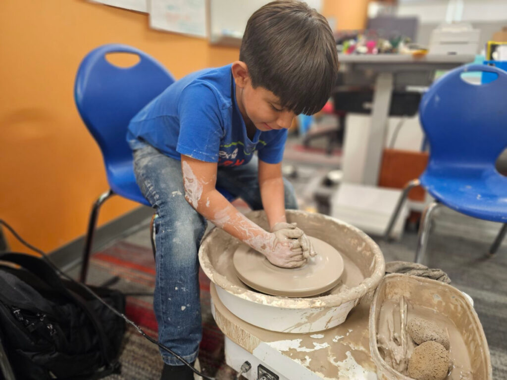 TriPoint Academy San Antonio microschool art student clay wheel
