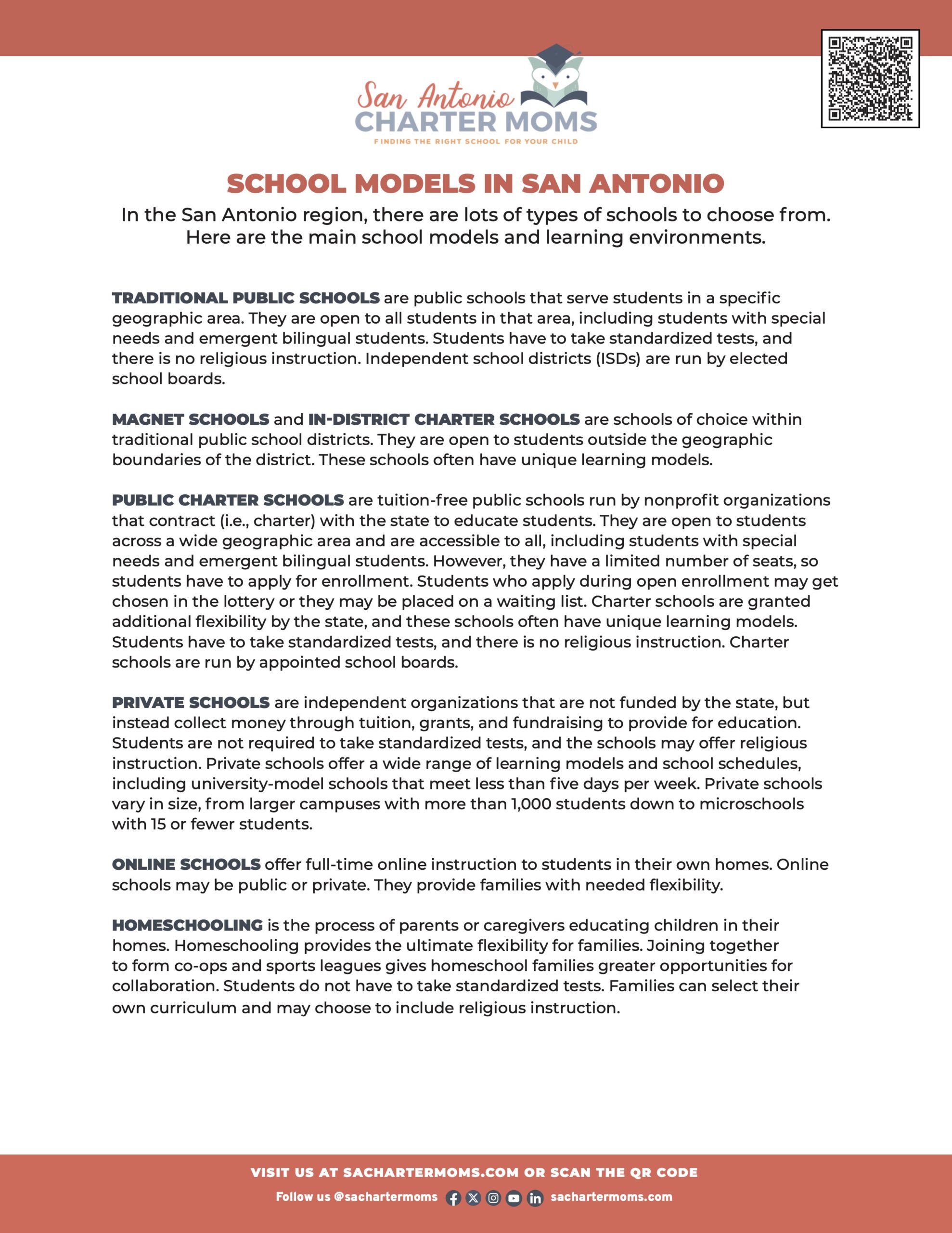 San Antonio Charter Moms School Models English 2024